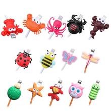 Cute Insect Shape USB Charger Cable Protective Cover Soft Silicone Data Line Wire Cord Protector For iPhone Smart Phone Connecto 2024 - buy cheap