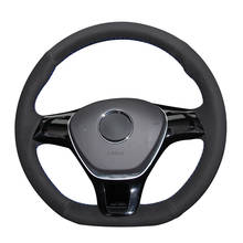 Hand Sew Black Suede Car Steering Wheel Cover for Volkswagen VW Golf 7 Mk7 New Polo Passat B8 Tiguan Sharan Jetta Sharan 2024 - buy cheap
