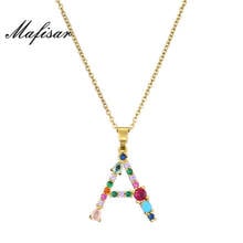Mafisar 2021 New Fashion Personal Initial Necklace For Women Girl Colourful Crystal CZ Letter Pendant Necklace Gold Chain 2024 - buy cheap