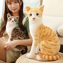 Simulation Cat Design Plush Stuffed Pillow Animal Cushion Sofa Decor Kids Toy 2024 - buy cheap