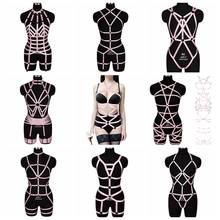 Sexy Original Design Set Pink Collar Bow Harness Bra Kawaii Open Chest Bondage Body Cage Body Harness Belt Pastel Gothic Garter 2024 - buy cheap