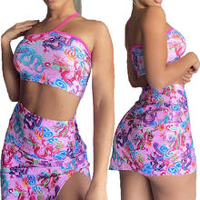 Conjunto de dos piezas de falda corta con estampado de dragón chino para mujer, traje Sexy de moda europea y americana para verano, 2021 2024 - compra barato