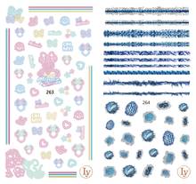 5 sheet 15 type Colorful Japanese Nail Stickers Designs Gummed 3D Nail Art Stickers Decals Makep Art Decorations LY-261-275 2024 - buy cheap