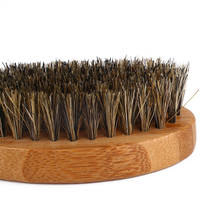 Escova de barba de cerdas de javali para homens bambu madeira redonda 8cm lidar com massagem facial que trabalha maravilhas para pentear barbas ferramentas de beleza 2024 - compre barato
