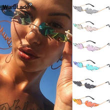 Novo 2020 moda fogo chama óculos de sol feminino sem aro onda óculos de sol óculos de luxo trending estreita óculos de sol streetwear 2024 - compre barato