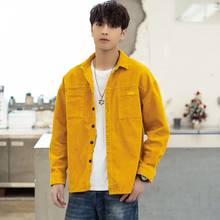 Men's Corduroy Shirt Spring and Summer Fashion Shirt Jacket Double Bag Solid Color Classic All-match Outerwear Harajuku Shirt 2024 - buy cheap