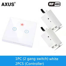 AXUS Touch Switch RF433Mhz Wireless Switch Wall RF Remote Control  10Amp  Relay Receiver Transmitter for LED/Light AC 110V-220V 2024 - buy cheap