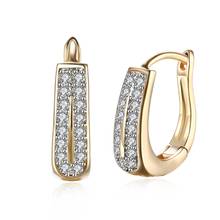 Luxury Women Zircon Earrings Fashion Champagne Gold Vintage Stud Earrings For Female Jewelry Ladies Earring Wholesale 2024 - buy cheap