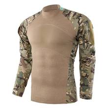 Камуфляжные футболки в стиле милитари, мужские быстросохнущие дышащие рубашки с длинными рукавами, уличные тактические походные топы для кемпинга, одежда 2024 - купить недорого