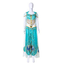 Fantasia cosplay bordada princesa jasmine, traje personalizado de filme feito sob medida para mulheres adultas e meninas fantasia de festa de halloween 2024 - compre barato