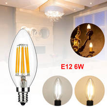 5 PÇS/LOTE 6W E12 conservação de Energia LEVOU Vela Lâmpada 220V Quente/branco Vidro chandlier Lâmpada Ampola Bombillas LED Candle Light 2024 - compre barato