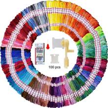 100 Pieces Plastic Floss Bobbins with Floss Winder for Embroidery Floss Organizer Cross-Stitch Thread Holder & Embroidery Floss 2024 - buy cheap
