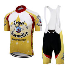 Conjunto de Ropa de Ciclismo clásica para Hombre, Maillot transpirable con almohadilla de Gel múltiple para bicicleta de montaña, cerveza, Verano 2024 - compra barato