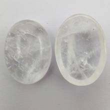 Fabricación de joyas de cabujones ovalados de piedra de cristal blanco, 25x18MM (2 unids/lote) H255 2024 - compra barato