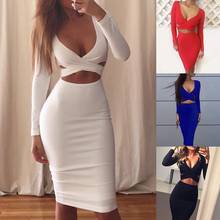 dresses for women 2021 Sexy Solid Color V Neck Sleeveless Criss-cross Bandage Knee-length party Dress Women clothing robe femme 2024 - buy cheap