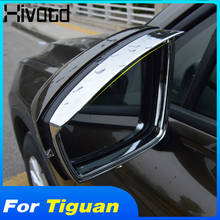 Hivotd para volkswagen tiguan 2020-2017 abs espelho retrovisor sombra guarnição chuva sobrancelha exterior cobertura tira peças de estilo do carro 2024 - compre barato