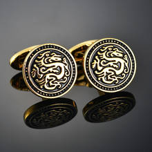 Dragon Pattern Men's Vintage Cufflinks French Shirt Suit High Quality Cuff Link Buttons Male Business Wedding Jewelry 2024 - buy cheap