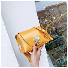 Fashion Solid Color Small Square Bag Ins 2020 New Women Bag Female Metal Round Buckle Shoulder Messenger Chain Bag Female Bag 2024 - buy cheap