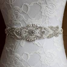 Cinto de Casamento De cristal Pérola Casamento Frisado Faixa De Noiva Cinto Faixa De Noiva Vestido de Baile Cintura Correia da Faixa de Cor Personalizada 2024 - compre barato