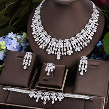Janekelly-Conjunto de 4 piezas de joyería de Zirconia para mujer, conjunto de collar de boda de cristal de Zirconia cúbica, de lujo, para fiesta, Dubái, Nigeria 2024 - compra barato