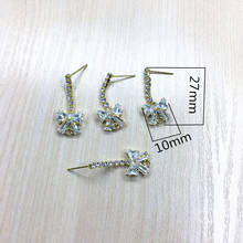 Новое поступление! 27X10mm, 50 шт в наборе, банты со стразами серьги разъемы для ожерелье, серьги, ручной работы ювелирных украшений hand-Made 2024 - купить недорого