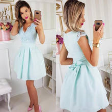 Hot Selling A Line Short Homecoming Dresses with Sash V Neck Lace Capped Sleeves Graduation Party Gowns Maid of Honor Dress 2024 - buy cheap