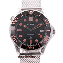Bliger 41mm Black Dial Automatic Mechanical Mens Watch Luxury Brand Luminous Sapphire Glass Date Wristwatch Men 2024 - buy cheap
