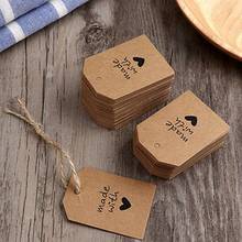 Kraft Paper Gift Tag Diy Handmade Blank Small Label 100pcs Wedding Gift Tag Cookie Decoration Tag Clothes Tag 2024 - buy cheap