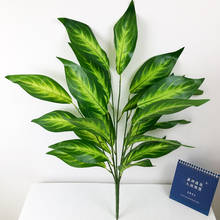 75cm 26 folhas artificiais monstera tropical palmeira falso grandes plantas verdes verdadeiro toque folhagem folhas de magnólia plástico para casa 2024 - compre barato