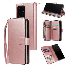 Кожаный чехол-бумажник на молнии для Samsung Galaxy S21 Ultra S20 FE S10 S9 S8 Plus Note 20 10 A21S A51 A71 A40 A50 A70 2024 - купить недорого