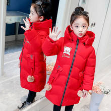 Meninas jaquetas de inverno crianças casaco quente crianças grosso impressão roupas inverno parkas urso orelha com capuz outerwear jaqueta alta qualidade 2024 - compre barato