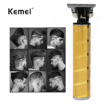 Kemei t9-máquina de cortar cabelo, profissional, elétrica, sem fio, masculina, cortador de cabelo 0mm 2024 - compre barato