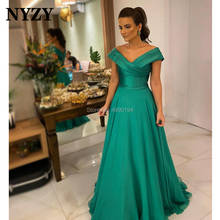 NYZY-vestido de fiesta de boda verde M340, prenda elegante con hombros descubiertos, ropa Formal para invitados, madre de la novia, novio 2024 - compra barato