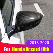 Cubierta de espejo retrovisor lateral de fibra de carbono ABS, Protector de espejo de marcha atrás, embellecedor para Honda Accord X 10, 2018, 2019, 2020, accesorios 2024 - compra barato