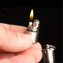 Керосиновая мини-зажигалка, бензиновая Зажигалка в виде капсулы, зажигалка с надутым брелоком, бензиновая зажигалка, уличные инструменты 2024 - купить недорого