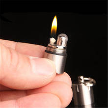 Mini Kerosene Lighter Gasoline Lighter Capsule Inflated Key Chain Grinding Wheel Lighter Petrol Lighter Outdoor Tools 2024 - buy cheap