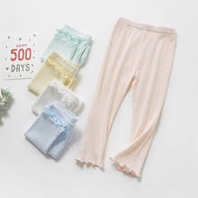 Leggings de algodón para niñas, pantalones finos informales de verano, ajustados hasta la pantorrilla, a la moda 2024 - compra barato