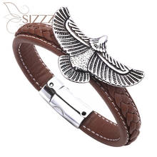 SIZZZ 2019 Exaggerated domineering punk flying Eagle stainless steel cross-border hot sale bracelet&bangles for men 2024 - buy cheap