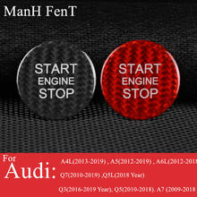 For Audi Car Engine Start Stop Button Cover Sticker Real Carbon Fiber For A4 A5 A6 Q3 Q5 A7 Q7 TT 2024 - buy cheap