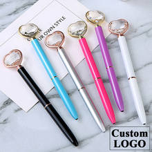 Логотип на заказ, металлическая Алмазная ручка Love, подарочные ручки для акции, шариковая ручка, кристальная ручка, шариковая ручка, роскошная шариковая ручка 2024 - купить недорого