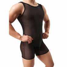 Men Undershirt Boxers Mesh Ultra-thin Transparent Bodysuits Corsets Slip Homme Erotic Jumpsuits Catsuit Underwear Leotard Bikini 2024 - buy cheap