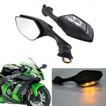 Motocycle ABS Rear View Mirrors LED Turn Signal For Kawasaki Ninja ZX10R ZX-10R 2016-2020 2019 2018 2017 16 2011-2015 2014 2013 2024 - buy cheap