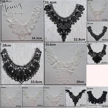 High quality Lace fabric laces 3D flower black and white hollow out Embroidery Lace collar Sewing trim Dresses Accessories 2024 - buy cheap