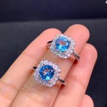 Women's New Ring Natural Blue Topaz Ring 925 Silver Luxurious and Atmospheric Design Exquisite and Elegant Style 2024 - buy cheap