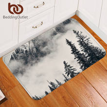 BeddingOutlet Forest Carpet Coniferous Tree Polyester Rug Non-slip Floor Mat Foggy Mountain DoorMat For Bathroom Door 40x60cm 2024 - buy cheap