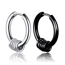 1 Pair 2PC Punk Style Titanium Steel Round Circle Stud Earrings Men Hip Hop Earrings Male Female Earrings Trendy Party Jewelry 2024 - buy cheap
