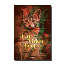 D0262 gato vídeo fest 2020 filme de seda tecido cartaz arte decoração pintura interior presente 2024 - compre barato