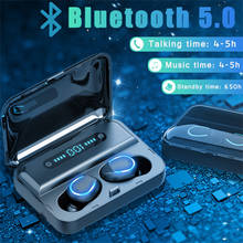 Беспроводные наушники IPX7 водонепроницаемые с сенсорным управлением 9D TWS Bluetooth 5,0 стерео наушники спортивные наушники гарнитуры с микрофоном 2024 - купить недорого