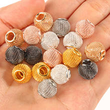 10pcs/lot 11x12mm Copper Hollow Mesh Beads Loose Spacer Ball Net Beads Handmade Needlework Beading For Jewelry Making Bracelets 2024 - buy cheap