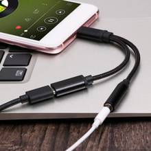 2in1 USB-C Tipo C para Jack de 3.5mm AUX Cabo de Áudio Cabo de Carregamento Adaptador De Fone de ouvido dropshipping hot 2024 - compre barato